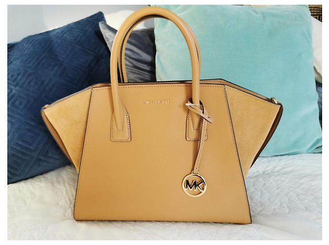 Borsa Michael Kors April 2 in pelle marrone cammello - vista 19