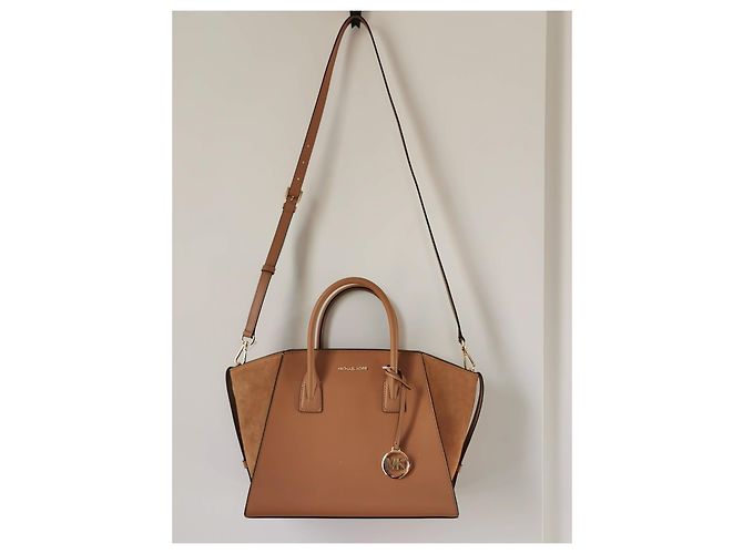 Borsa Michael Kors April 2 in pelle marrone cammello - vista 2