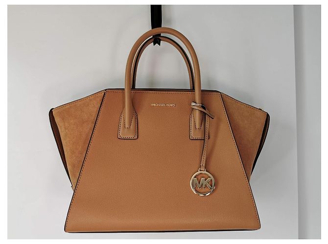 Borsa Michael Kors April 2 in pelle marrone cammello - vista 3