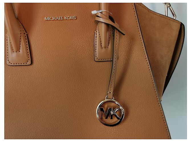 Borsa Michael Kors April 2 in pelle marrone cammello - vista 8