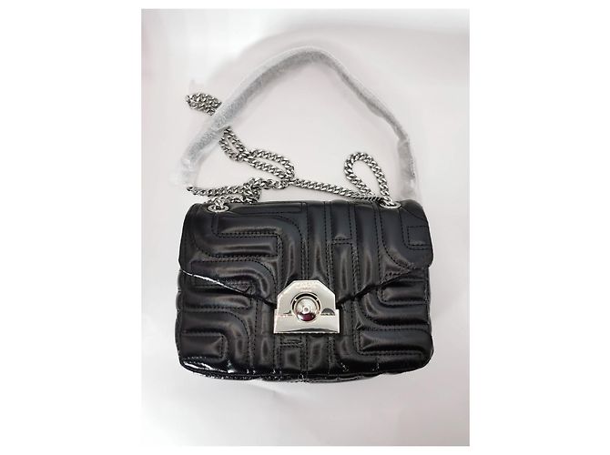 Lancel Midnight Flap Bag Black Quilted Leather Silver hardware - view 2