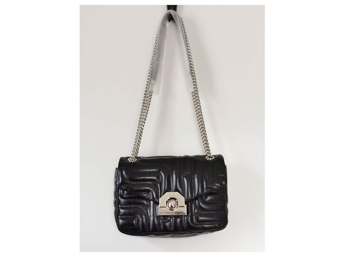Lancel Midnight Flap Bag Black Quilted Leather Silver hardware - view 3