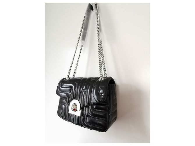 Lancel Midnight Flap Bag Black Quilted Leather Silver hardware - view 5