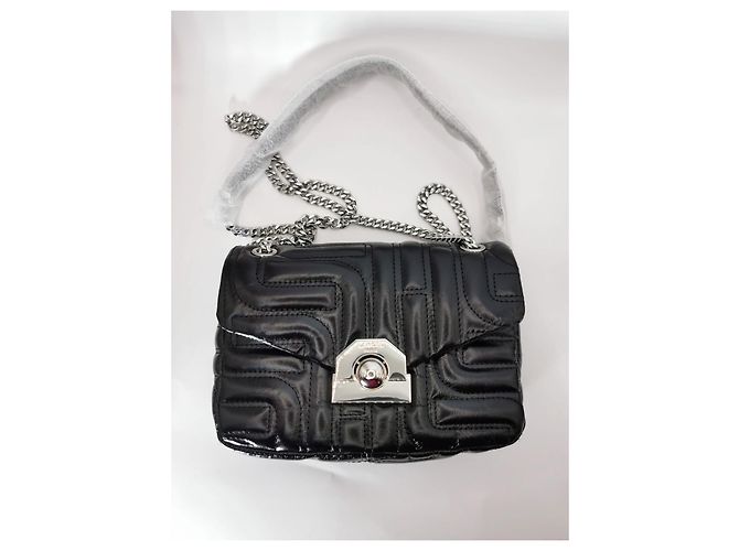 Lancel Midnight Flap Bag Black Quilted Leather Silver hardware - view 9