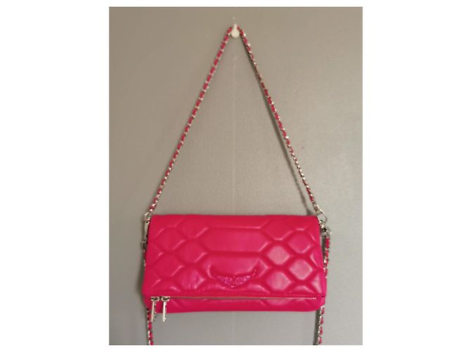 Bolsa Rocky XL Zadig & Voltaire em couro rosa acolchoado Hardware prateado - vista 2