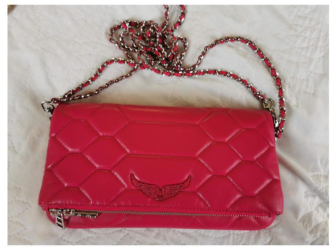 Bolsa Rocky XL Zadig & Voltaire em couro rosa acolchoado Hardware prateado - vista 9