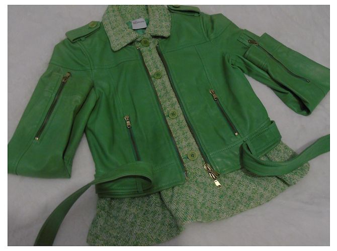 Red Valentino Lederjacke Hellgrün - Ansicht 10