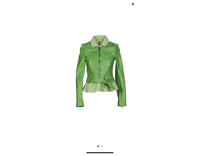 Red Valentino Lederjacke Hellgrün - Ansicht 2