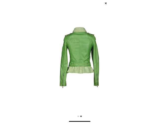 Red Valentino Lederjacke Hellgrün - Ansicht 3