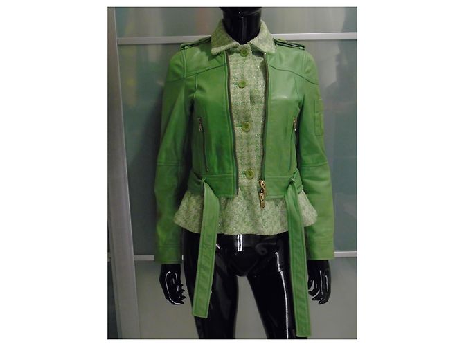 Red Valentino Lederjacke Hellgrün - Ansicht 4