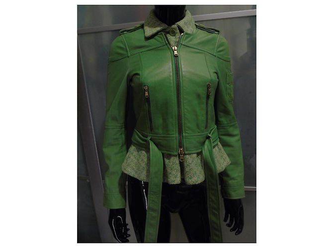 Red Valentino Lederjacke Hellgrün - Ansicht 5