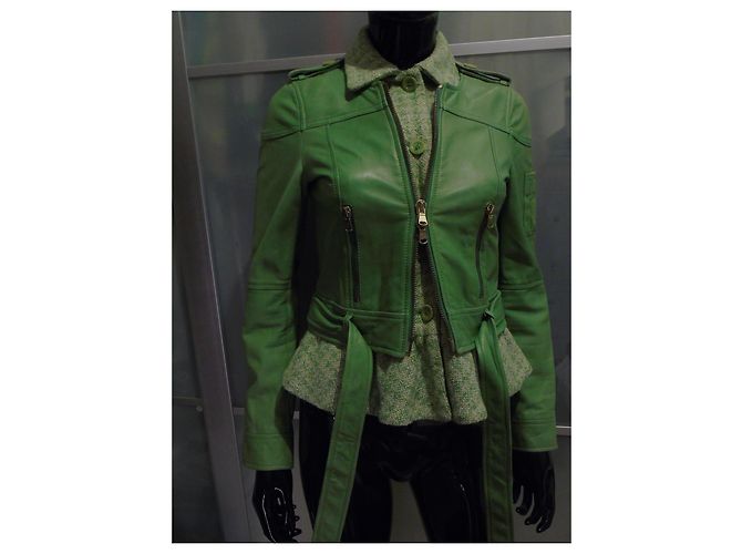 Red Valentino Lederjacke Hellgrün - Ansicht 6