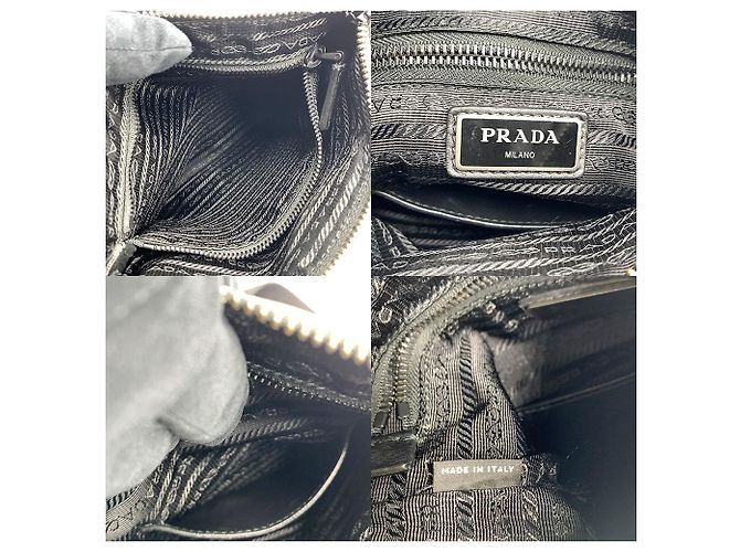 Borsa a spalla in pelle Prada nera Nero - vista 5