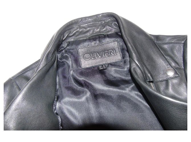 Autre Marque Olivieri Lederjacke Schwarz - Ansicht 10