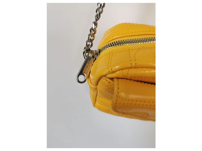Borsa fotocamera Lancel in pelle trapuntata gialla Giallo - vista 7
