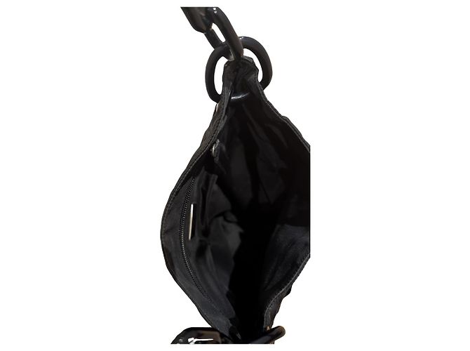Borsa a Spalla Prada Tessuto Nera in Nylon e Pelle Nero - vista 2