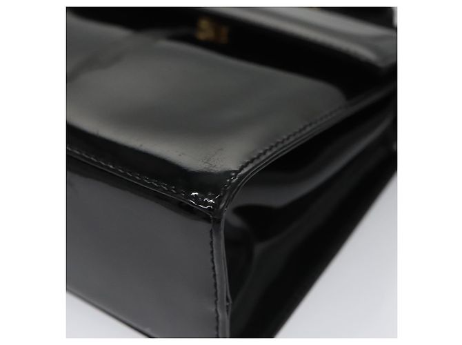 Borsa a Spalla Salvatore Ferragamo in Pelle Verniciata Nera e Oro Auth 92696 Nero D'oro - vista 14
