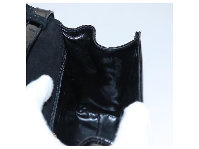 Borsa a Spalla Salvatore Ferragamo in Pelle Verniciata Nera e Oro Auth 92696 Nero D'oro - vista 18