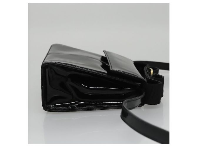 Borsa a Spalla Salvatore Ferragamo in Pelle Verniciata Nera e Oro Auth 92696 Nero D'oro - vista 3
