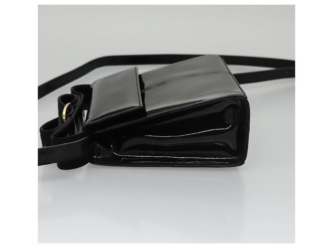 Borsa a Spalla Salvatore Ferragamo in Pelle Verniciata Nera e Oro Auth 92696 Nero D'oro - vista 4