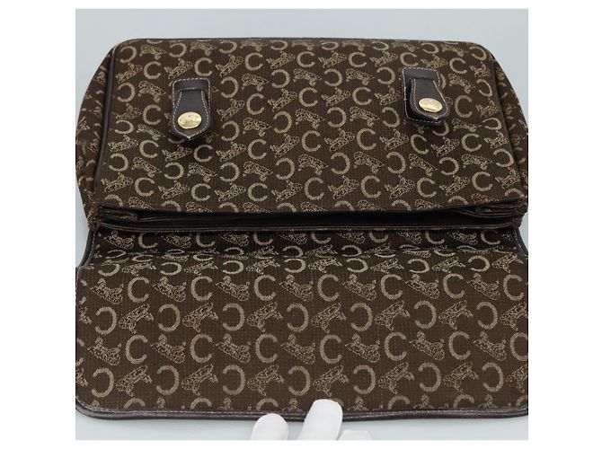 Céline Borsa a mano CELINE C Sulky in tela marrone Auth 97779 - vista 10