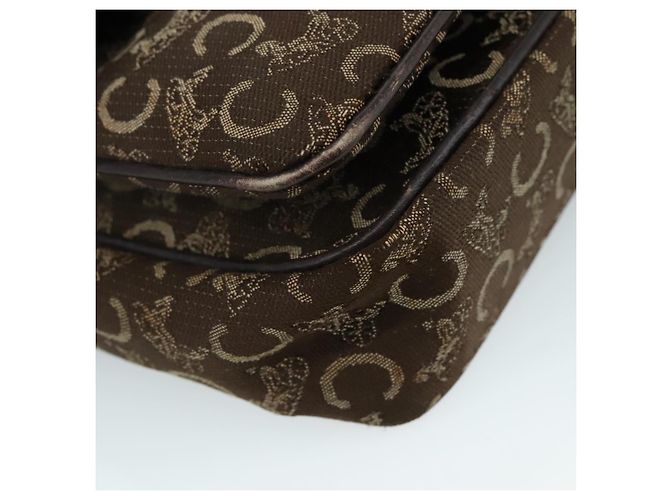 Céline Borsa a mano CELINE C Sulky in tela marrone Auth 97779 - vista 14