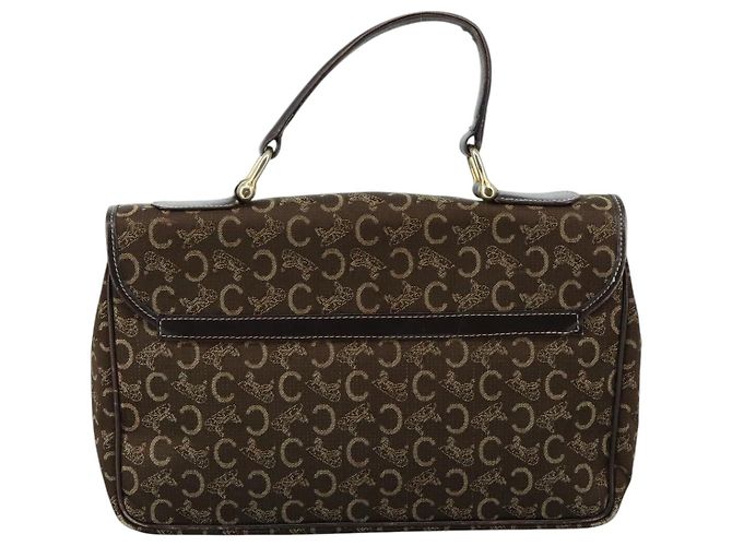 Céline Borsa a mano CELINE C Sulky in tela marrone Auth 97779 - vista 2