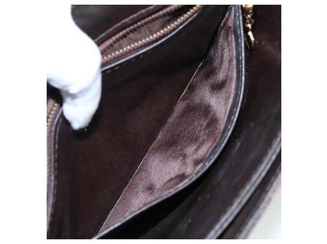 Céline Borsa a mano CELINE C Sulky in tela marrone Auth 97779 - vista 21