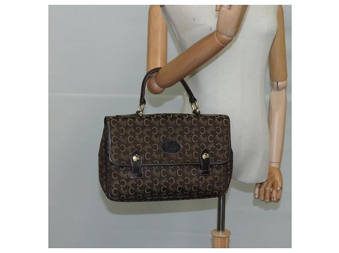 Céline Borsa a mano CELINE C Sulky in tela marrone Auth 97779 - vista 23