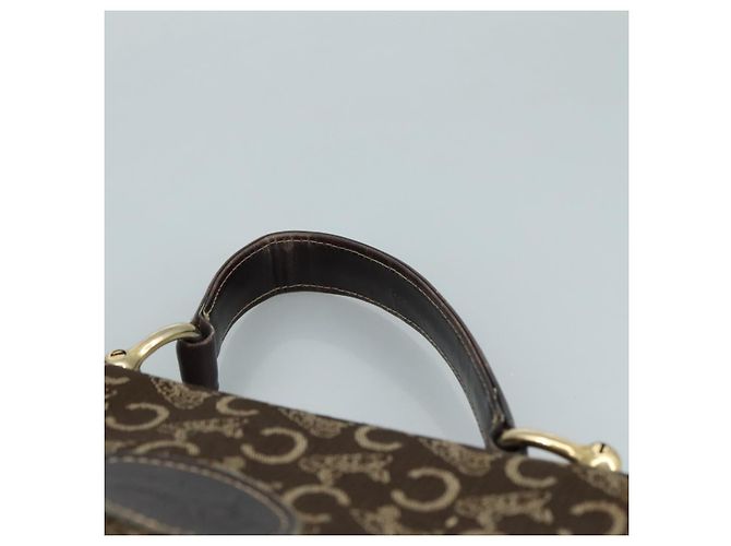 Céline Borsa a mano CELINE C Sulky in tela marrone Auth 97779 - vista 8