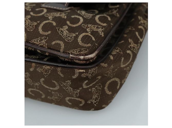 Céline Borsa a mano CELINE C Sulky in tela marrone Auth 97779 - vista 9