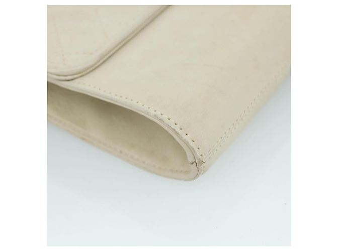 Borsa Clutch in pelle bianca SAINT LAURENT Auth bs21008 Bianco - vista 14