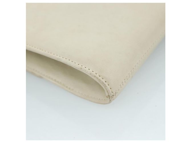 Borsa Clutch in pelle bianca SAINT LAURENT Auth bs21008 Bianco - vista 16