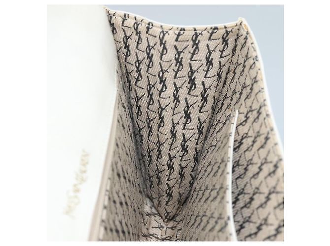 Borsa Clutch in pelle bianca SAINT LAURENT Auth bs21008 Bianco - vista 17