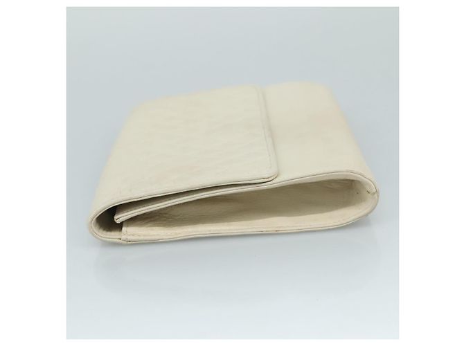 Borsa Clutch in pelle bianca SAINT LAURENT Auth bs21008 Bianco - vista 4