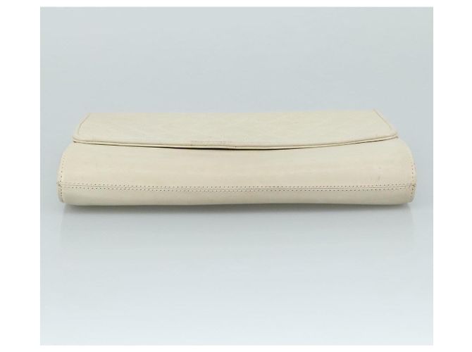 Borsa Clutch in pelle bianca SAINT LAURENT Auth bs21008 Bianco - vista 6