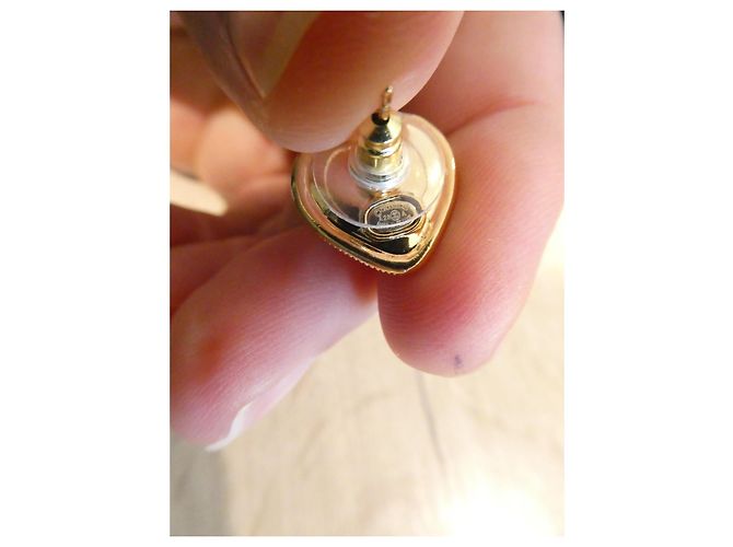 Chanel nuove orecchini a catena a forma di cuore con scatola Gold hardware - vista 10
