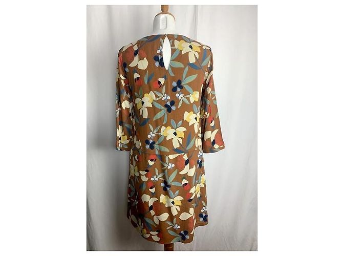Vestido SéZane con Estampado Floral Marrón Claro de Viscosa - vista 4