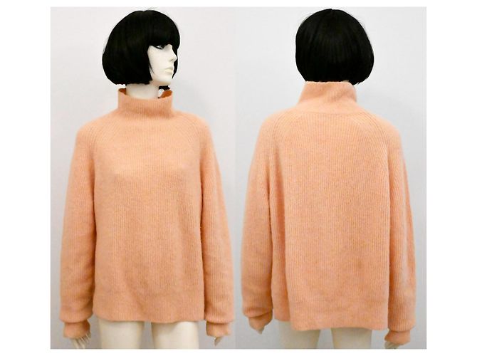 Pull surdimensionné en tricot côtelé doux By Malene Birger en rose saumon taille S - vue 2