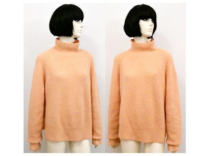 Pull surdimensionné en tricot côtelé doux By Malene Birger en rose saumon taille S - vue 3