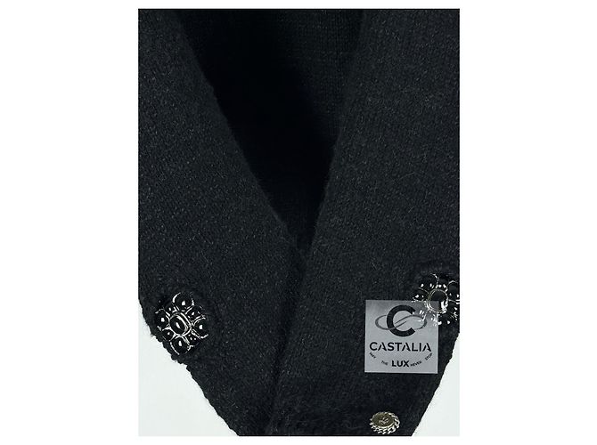 Chanel Cashmere-Pullover mit Gripoix-Detail für 5K$ Schwarz - Ansicht 9