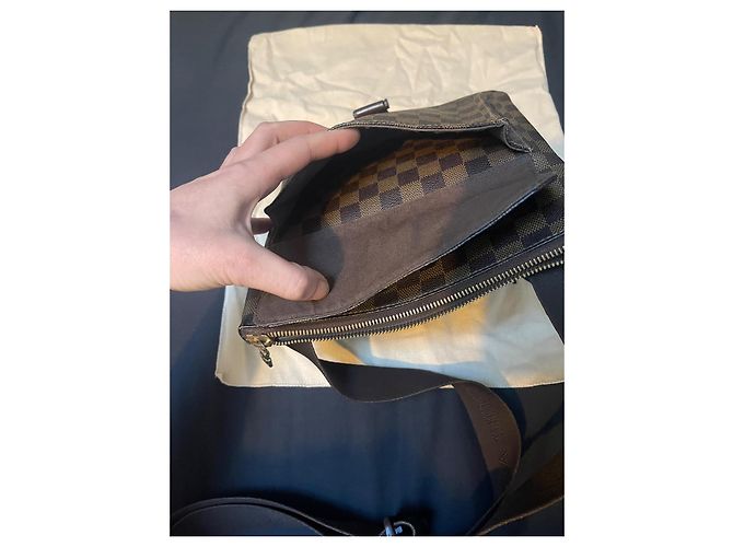 Louis Vuitton Melville Damier Borsa a Spalla Marrone Marrone chiaro Marrone scuro - vista 12