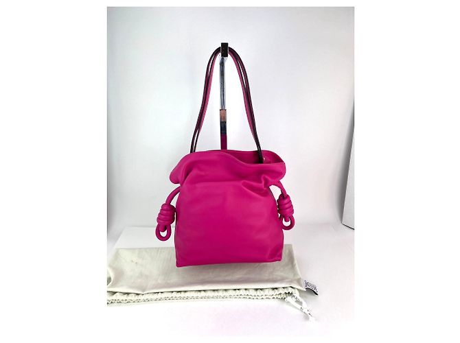 Borsa a Spalla Loewe Nappa Pink Flamenco Medium Knot Marrone - vista 2
