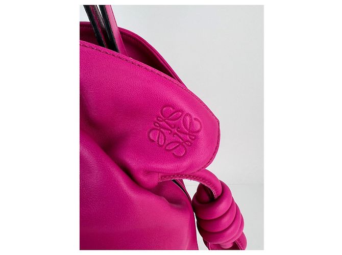 Borsa a Spalla Loewe Nappa Pink Flamenco Medium Knot Marrone - vista 5