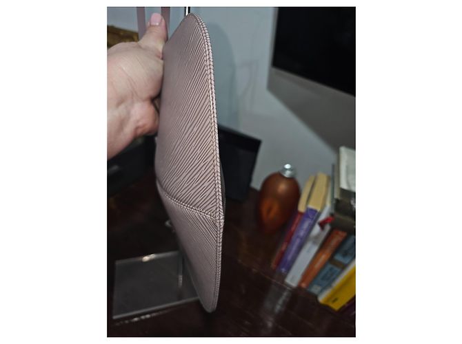 Louis Vuitton Epi Pochette Demi Lune M52622 Grigio Lilla Pelle Porpora - vista 4