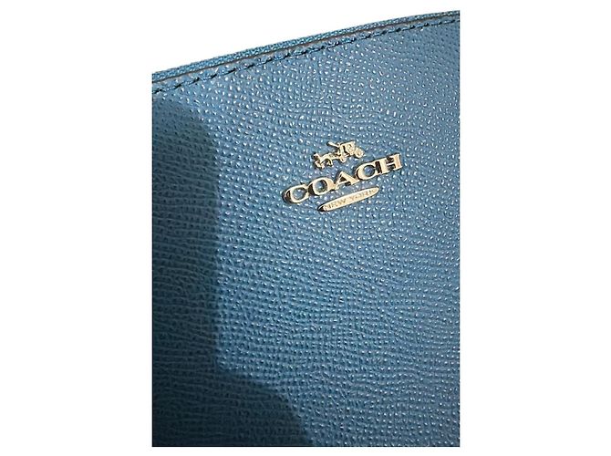 Borsa a mano Coach Stanton Carryall in pelle blu - vista 3