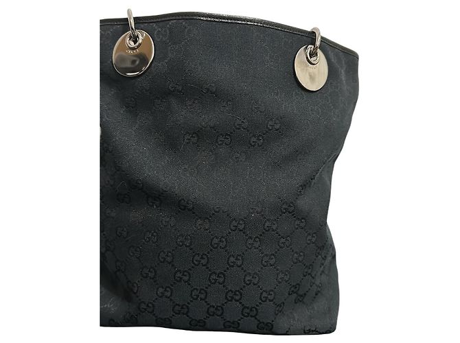 Ophidia Borsa tote Gucci Eclipse nera e blu scuro in tela e pelle Nero - vista 3