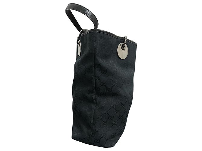 Ophidia Borsa tote Gucci Eclipse nera e blu scuro in tela e pelle Nero - vista 4