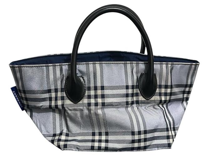 Brook Borsa Burberry Nova Check Blue Label Grigia Grigio - vista 3