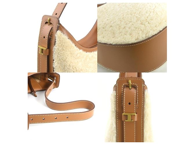 Borsa a spalla Tod's in pelle Boa beige x marrone - vista 3